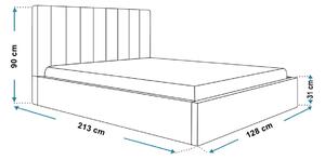 Čalouněná jednolůžková postel LEORA - 120x200, světle béžová