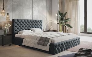 Čalouněná manželská postel KESIA - 180x200, šedá