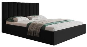 Čalouněná manželská postel LEORA - 140x200, černá