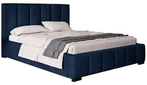 Čalouněná manželská postel LORAIN - 160x200, tmavě modrá
