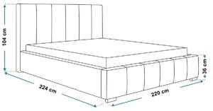 Čalouněná manželská postel LORAIN - 200x200, tmavě béžová