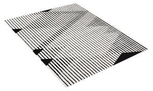 Makro Abra Moderní kusový koberec GRACE 3671A Geometrický krémový černý Rozměr: 160x230 cm