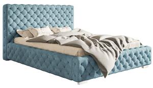 Čalouněná manželská postel MARILOU - 140x200, světle modrá