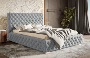 Čalouněná manželská postel MARILOU - 140x200, světle šedá