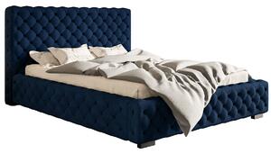 Čalouněná manželská postel MARILOU - 200x200, tmavě modrá