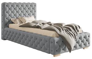 Čalouněná jednolůžková postel MARILOU - 90x200, světle šedá