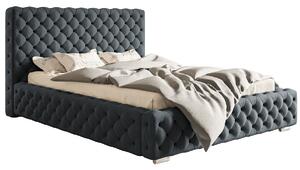 Čalouněná manželská postel MARILOU - 200x200, šedá