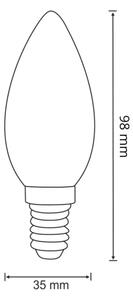 LED Žárovka FILAMENT C37 E14/2W/230V 3000K