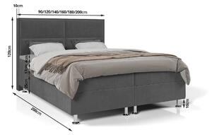 Boxspringová postel FIXIE - 120x200, šedá