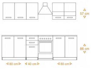 Kuchyňská linka 200/200 cm KERLI - dub artisan / bílá