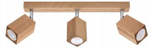 Stropní Svítidlo čtvercový SOLLUX LIGHTING 45 x 20 cm hnědý