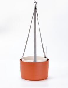 Plastia Samozavlažovací závěsná žardina Berberis 26 cm trojzávěs terakota/slonová kost
