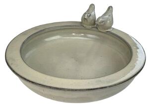 Pítko s ptáčky glazované pr. 28 cm v. 12 cm barva krémová