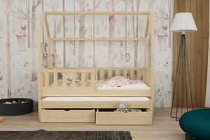 Dětská postel s přistýlkou Revo, Borovice přírodní, 90x200 cm