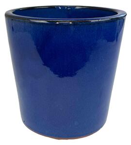 Květináč keramický glazovaný PURE 19x18 cm tm.modrý