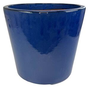 Květináč keramický glazovaný PURE 30x26 cm tm.modrý