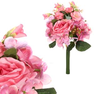 Puget květin, mix růží a hortenzie Růžová barva KUY064 PINK