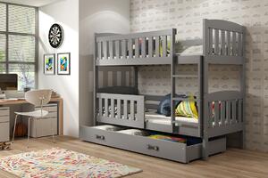 - Dětská patrová postel s úložným prostorem s matracemi 80x190 BRIGID - grafit