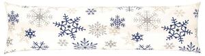 LIVARNO home Zimní žerzejový potah na polštář, 40 x 145 cm (bílá/sněhové vločky) (100357628003)