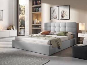 - Čalouněná manželská postel 160x200 GLENDALE 1 - světlá šedá
