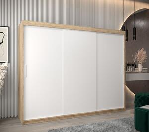 Skříň s posuvnými dveřmi v šířce 250 cm TIMEA - dub sonoma / bílá
