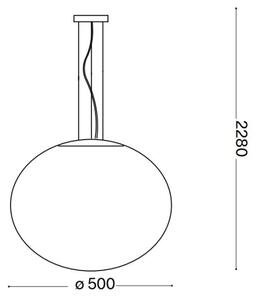 Ideal Lux - Lustr na lanku CANDY 1xE27/42W/230V pr. 50 cm bílá