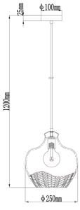 Globo 15898H1 - Lustr na lanku JESSICA 1xE27/60W/230V pr. 22 cm kouřová