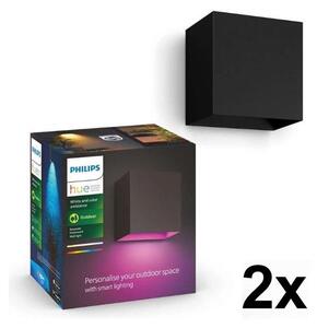 Philips - SADA 2x LED RGBW Stm. venkovní svítidlo Hue RESONATE LED/8W/230V IP44