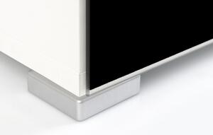 Obývací stěna s LED osvětlením ISOLDE - bílá / lesklá černá