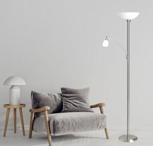 Brilliant G93004/13 Stojanová lampa LUCY satinovaný chrom, čtecí rameno