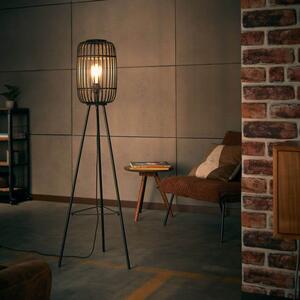 Brilliant 94977/76 Stojanová lampa WOODROW tmavý ratan