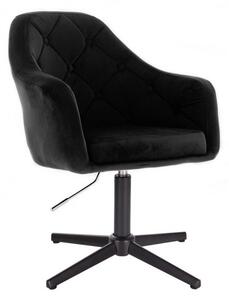 LuxuryForm DESIGN Křeslo ANDORA VELUR na černém kříži- černé