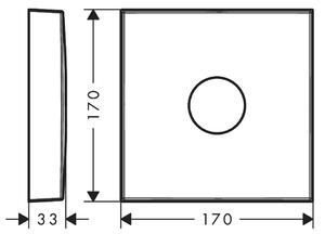 Axor - Prodlužovací rozeta hranatá, jeden otvor, chrom 14964000