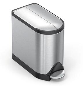 Pedálový odpadkový koš Simplehuman – 10 l, butterfly víko, kartáčovaná nerez ocel, FPP