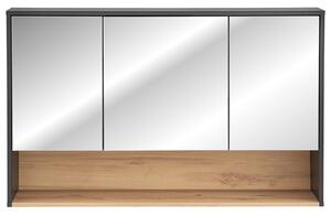 ViaDomo Via Domo - Koupelnová skříňka se zrcadlem Borneo Cosmos - šedá - 120x60x25 cm
