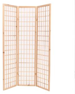 Skládací 3dílný paraván v japonském stylu 120 x 170 cm přírodní