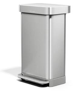 Pedálový odpadkový koš Simplehuman – 45 l, kartáčovaná ocel, FPP, kapsa na sáčky