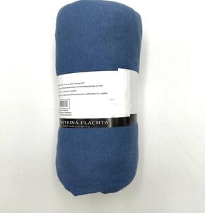 Barevné prostěradlo 100% bavlna se stahovací gumou. BARVA: Modrá, DRUH: 140-160 x 200 cm
