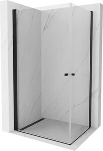 Mexen Pretoria Duo, 2-křídlý sprchový kout 100 (dveře) x 90 (dveře) cm, 6mm čiré sklo, černý profil, 852-100-090-70-00-02