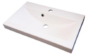 Koupelnová sestava s umyvadlem ZORAIDA XL - matera / lesklá bílá + sifon ZDARMA