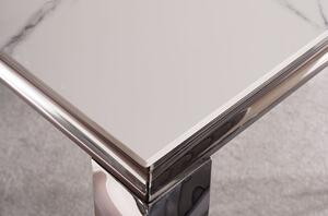 Odkládací stolek PREDRAG - bílý / chrom