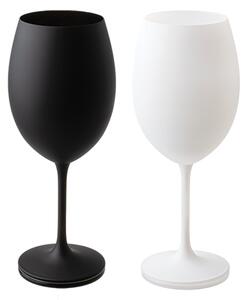 Set sklenic na víno, Black and White, Matné, Royal Crystal, 580 ml, 2 ks