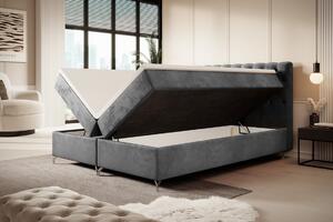 Čalouněná postel 200x200 ADRIA s úložným prostorem - šedá