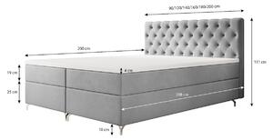 Čalouněná postel 140x200 ADRIA s úložným prostorem - šedá