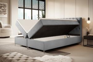 Čalouněná postel 140x200 ADRIA s úložným prostorem - světle šedá