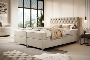 Čalouněná postel 200x200 ADRIA s úložným prostorem - béžová