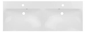 Mereo Aira, koupelnová skříňka s umyvadlem z litého mramoru 121 cm, bílá, dub, šedá Aira, koupelnová skříňka s umyvadlem z litého mramoru 121 cm, bíl…