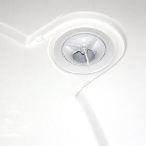 LaVilla sprchová vanička COMO čtvrtkruh R550 800 x 800 x 3 bílá oblý kryt sifonu bez nožiček CVN1