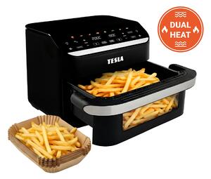 TESLA AirCook DualHeat QD575 XXL - multifunkční duální digitální horkovzdušná fritéza