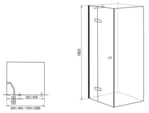 Sprchové dveře, Fantasy, 80x190 cm, chrom ALU, sklo Point, levé provedení